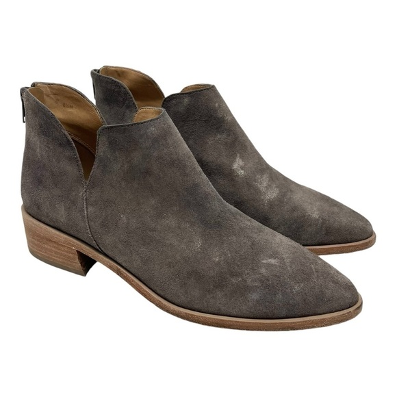 Vaneli Frappe Gray Metallic Suede Point Toe Casual Ankle Boots Women’s 8.5 - Picture 1 of 13